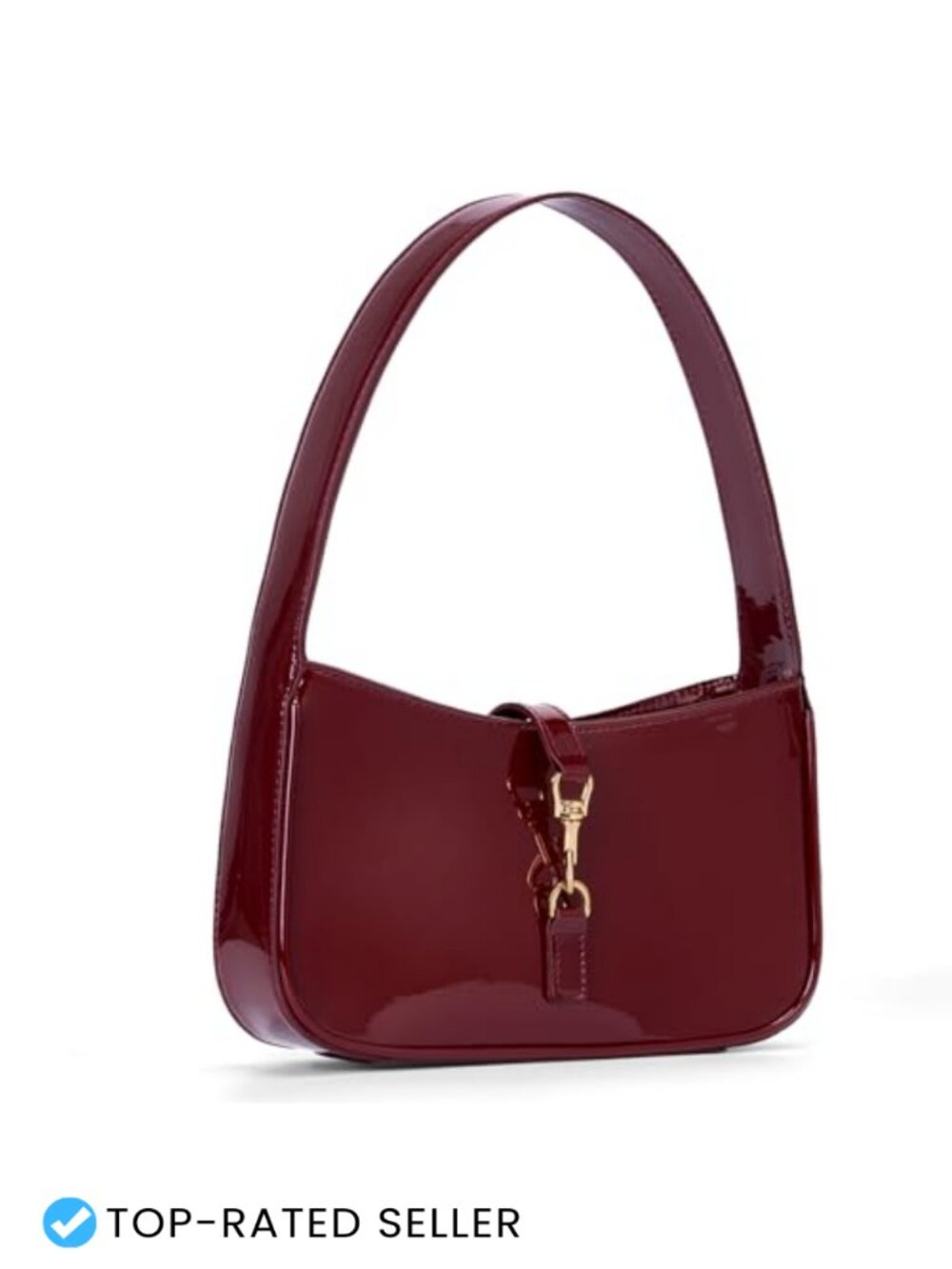 Faux Leather Shoulder Bag Small Hobo Purse Y2K Style Everyday Handbag